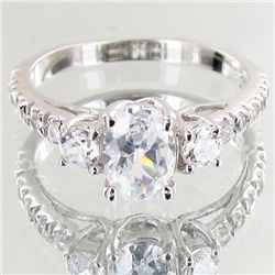 12.15twc Lab Diamond White Gold Vermeil/925 Ring (JEW-003961)