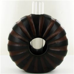 Handcarved Mango Wood Candle Holder (DEC-001004)