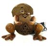 Image 1 : Coconut Shell Teak Frog Lamp (DEC-000680)
