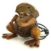 Image 2 : Coconut Shell Teak Frog Lamp (DEC-000680)