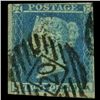 Image 1 : 1849 Britain 2p Blue Victoria Stamp w/ Nice Cancel (STM-000700)
