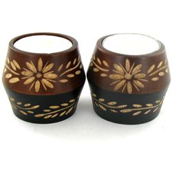 Mango Wood Candle Holder Pair (DEC-000761)