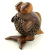 Image 2 : Coconut Shell Teak Fish Lamp (DEC-000679)