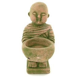 Handcrafted Cast Sandstone Monk Candle Holder (CLB-001030)