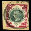Image 1 : 1900 Britain 1s Victoria Stamp on Piece (STM-000776)