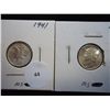 Image 1 : 1941 & 42 MERCURY DIMES (UNC)