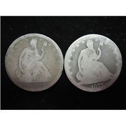 1858-O & 77-S SEATED LIBERTY HALF DOLLARS