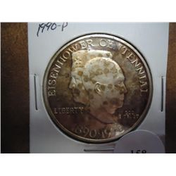 1990-P EISENHOWER CENTENNIAL SILVER DOLLAR TONED