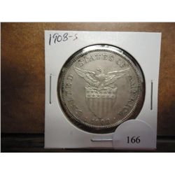 1908-S US/PHILIPPINES SILVER PESO .5144 OZ. ASW