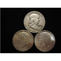 1959-D,64 & 64 90% SILVER HALVES