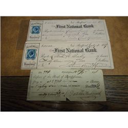 3-VERY VINTAGE CHECKS 1796,1879 & 1880 DATES