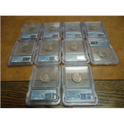 10 ASSORTED ICG BUFFALO NICKEL SLABS