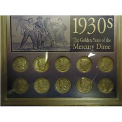 10-1930'S MERCURY DIMES (AS SHOWN)