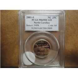 2001-S NORTH CAROLINA QUARTER PCGS PR69 DCAM