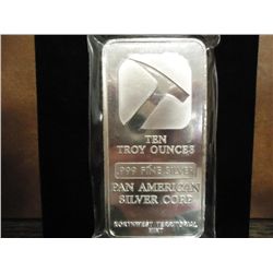 10 TROY OUNCES PAN AMERICAN SILVER CORP INGOT