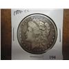 Image 1 : 1890-CC MORGAN SILVER DOLLAR