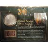 Image 1 : 2001 AMERICAN SILVER EAGLE & STAMP SET (AS SHOWN)