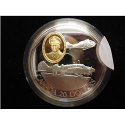 1990 CANADA $20 PIONEERS OF AVIATION SILVER PROOF