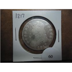 1817 BUST HALF DOLLAR CLEANED & GRAFFITI