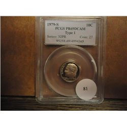 1979-S TYPE I ROOSEVELT DIME PCGS PR69 DCAM