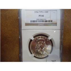 1956 TYPE II FRANKLIN HALF DOLLAR NGC PF66