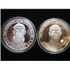 Image 1 : 2-PRESIDENT OBAMA TOKENS 1 SILVER PLATED 1 GOLD