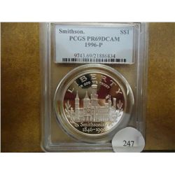 1996-P SMITHSONIAN SILVER DOLLAR PCGS PR69 DCAM