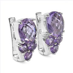 Amethyst & Sterling Silver Earrings.