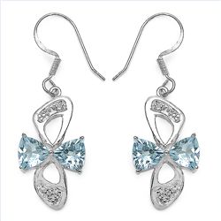 Blue & White Topaz Earrings in Sterling Silver.