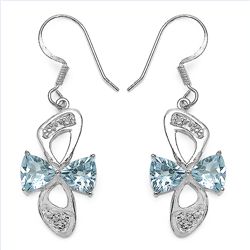 Blue & White Topaz Earrings in Sterling Silver.