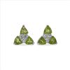 Image 1 : Peridot, Wht Topaz & Sterl. Silver Earrings.