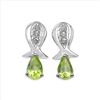 Image 1 : Peridot & Wht Topaz Earrings in Sterling Silver.