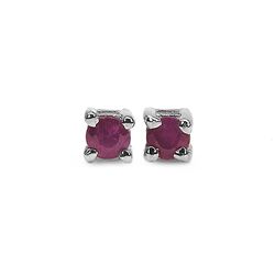 Ruby & Sterling Silver Earrings.