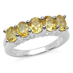 1.75 CARAT GENUINE CITRINE .925 STERLING SILVER RING