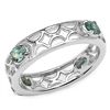 Image 1 : 1.00 CARAT GENUINE GREEN SAPPHIRE .925 STERLING SILVER RING