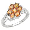 Image 1 : 1.75 CARAT GENUINE ORANGE SAPPHIRE .925 STERLING SILVER RING