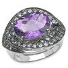 Image 1 : 4.00 CARAT GENUINE AMETHYST & TANZANITE .925 STERLING SILVER RING
