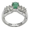 Image 1 : 1.69 CARAT GENUINE EMERALD & WHITE TOPAZ .925 STERLING SILVER RING