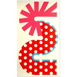 Kumi Sugai "Rouge et rose" original lithograph, signed numbered