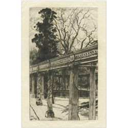 James Tissot "Mon jardin à St John's Wood" original drypoint