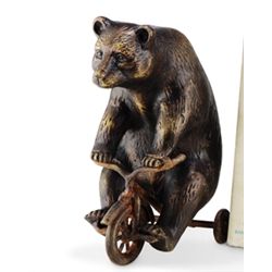 BEAR ON TRIKE PAPERWEIGHT / SCULPTURE