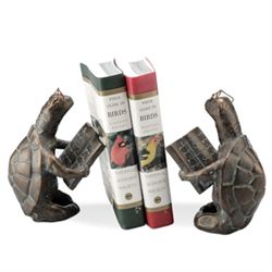 READING TURTLE BOOKENDS