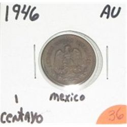1946 MEXICO 1 CENTAVO *RARE AU HIGH GRADE NICE EARLY COIN WITH NICE DESIGN!! COIN CAME OUT OF SAFE!!