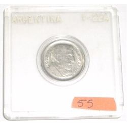1955 SILVER ARGENTINA 10 CENTAVOS *RARE MS HIGH GRADE!! COIN CAME OUT OF SAFE!!