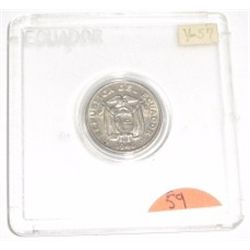 1946 SILVER ECUADOR 5 CENTAVOS *RARE MS-63 HIGH GRADE!! COIN CAME OUT OF SAFE!!