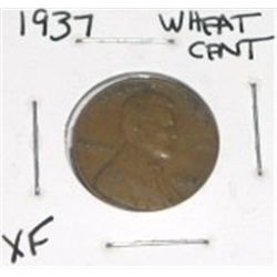 1937 WHEAT CENT *RARE EXTRA FINE HIGH GRADE*!! PENNY CAME OUT OF SAFE!!