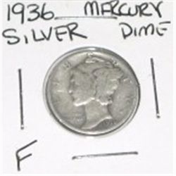 1936 MERCURY SILVER DIME *NICE FINE GRADE*!! DIME CAME OUT OF SAFE!!