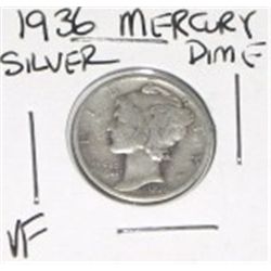 1936 MERCURY SILVER DIME *NICE VERY FINE GRADE*!! DIME CAME OUT OF SAFE!!