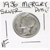 Image 1 : 1936 MERCURY SILVER DIME *NICE VERY FINE GRADE*!! DIME CAME OUT OF SAFE!!