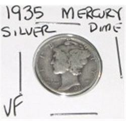 1935 MERCURY SILVER DIME *NICE VERY FINE GRADE*!! DIME CAME OUT OF SAFE!!